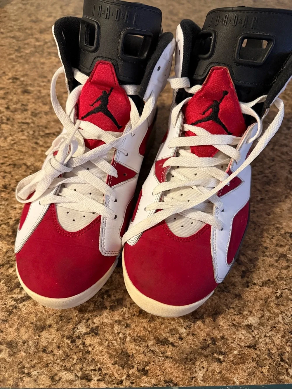 Jordan Retro 6 Carmine 2014 Men’s Size 10.5 “No Shoelace Cap” Basketball Shoes!!